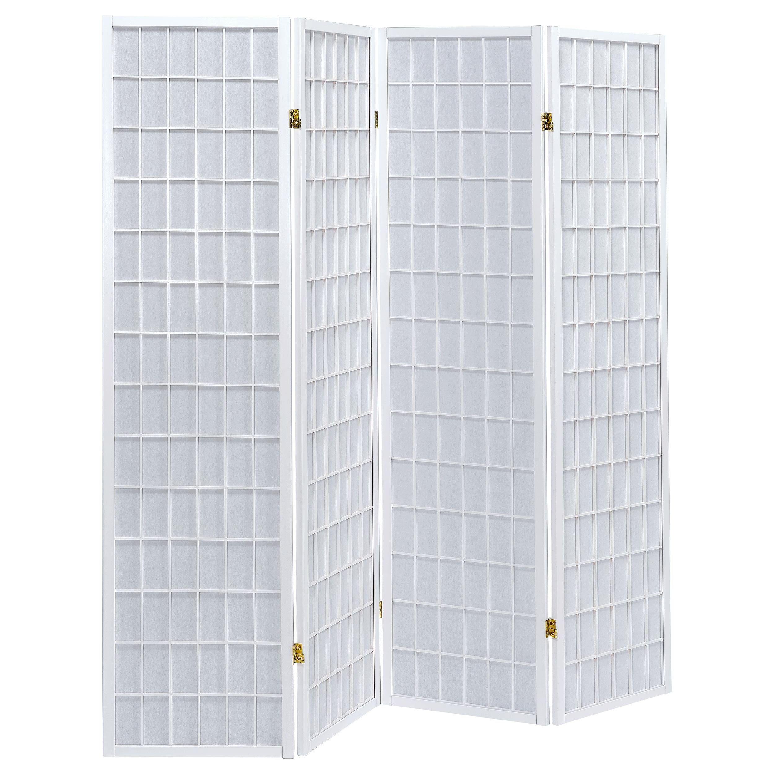 Coaster Furniture Roberto 902626 4-Panel Room Divider Folding Shoji Screen - White IMAGE 1